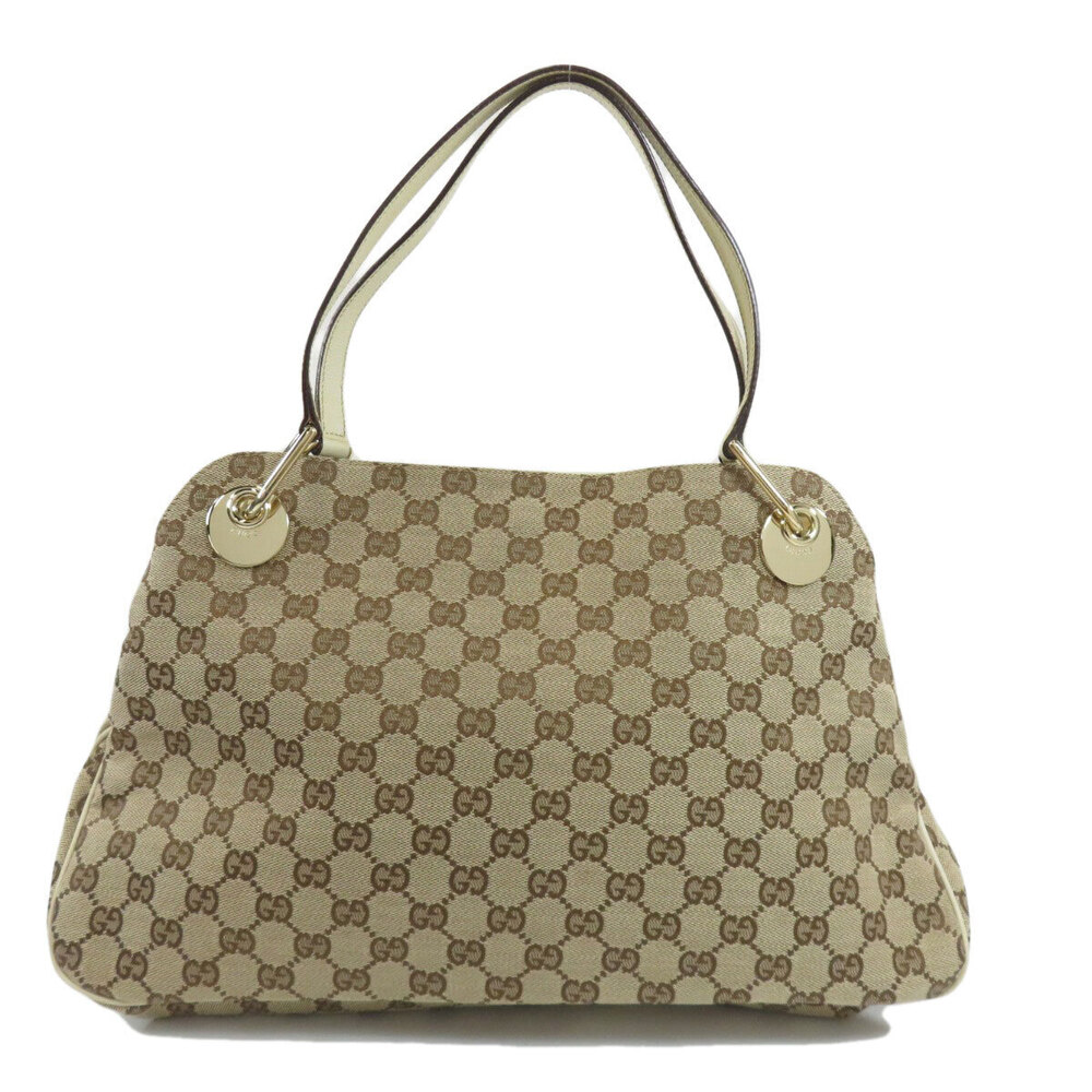 Gucci beige off Tote canvas bag GG Eclipse ebony white leather Black White